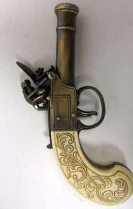 Pistola Inglesa Bunney Siglo XVIII Latón Bro - Imagen 1