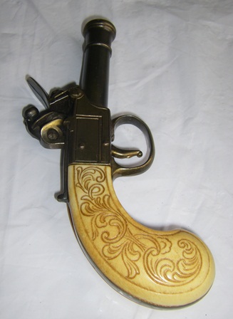 Pistola Inglesa Bunney Siglo XVIII Latón Bro - Imagen 2